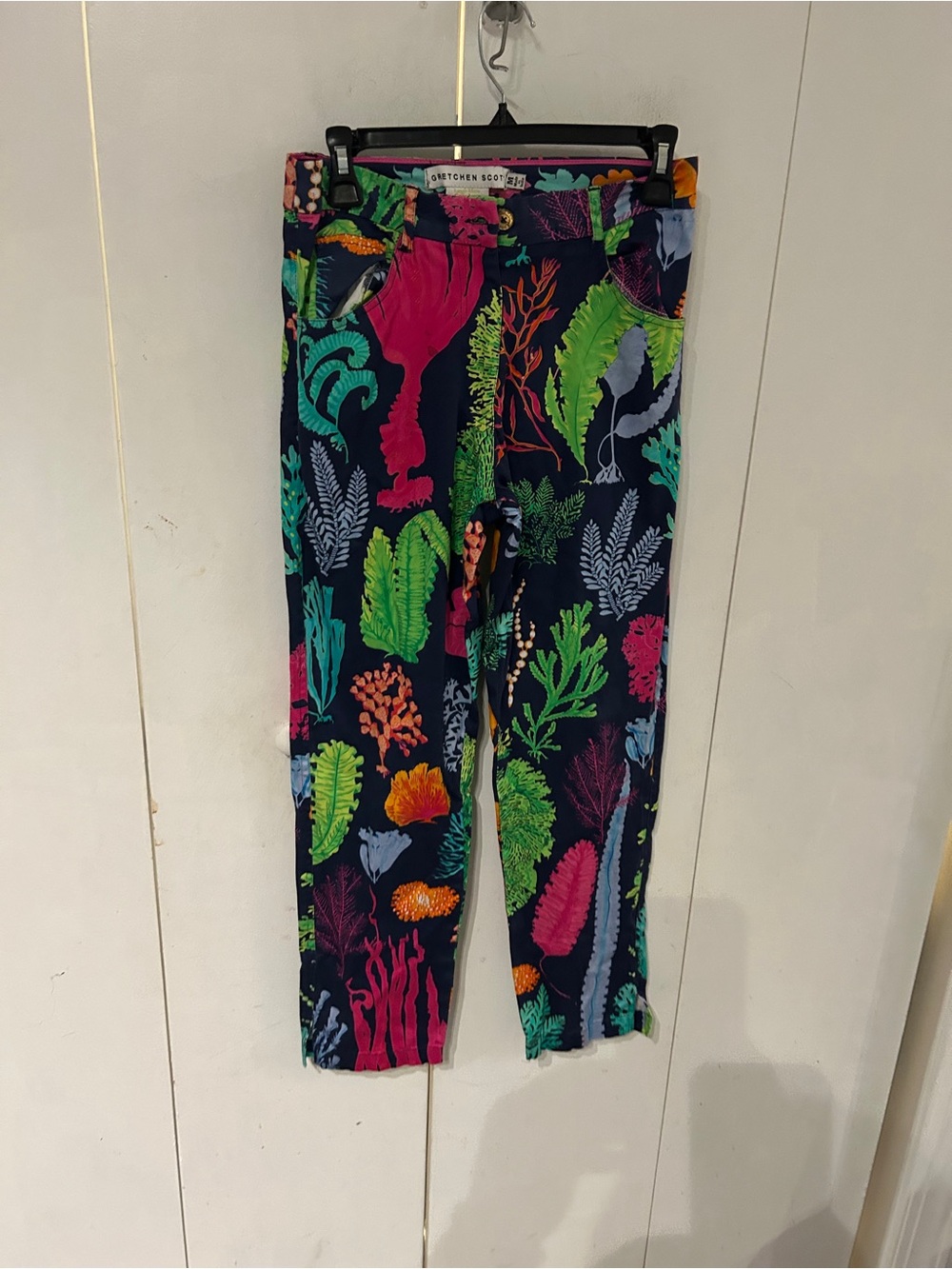Gretchen Scott Designs Navy Leggings with Bright Botanical Print